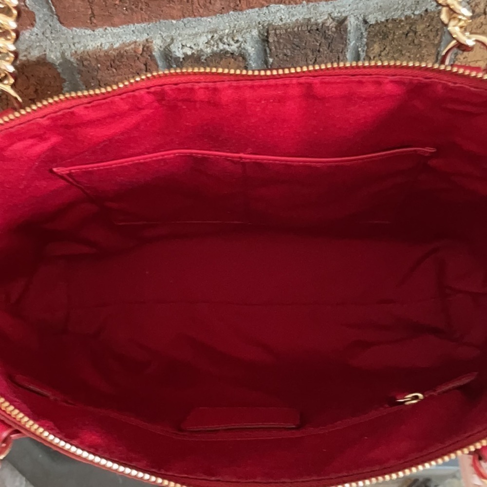 ❤️- NWT Coach Ava Chain Tote Carryall Red Quilted Leather Large Shoulder… - Picture 5 of 16